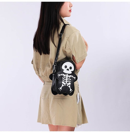Halloween Skull Shoulder Bag Girls Fashion Funny Cute Messenger Crossbody Bags Women Small Phone Bag Bests Sale