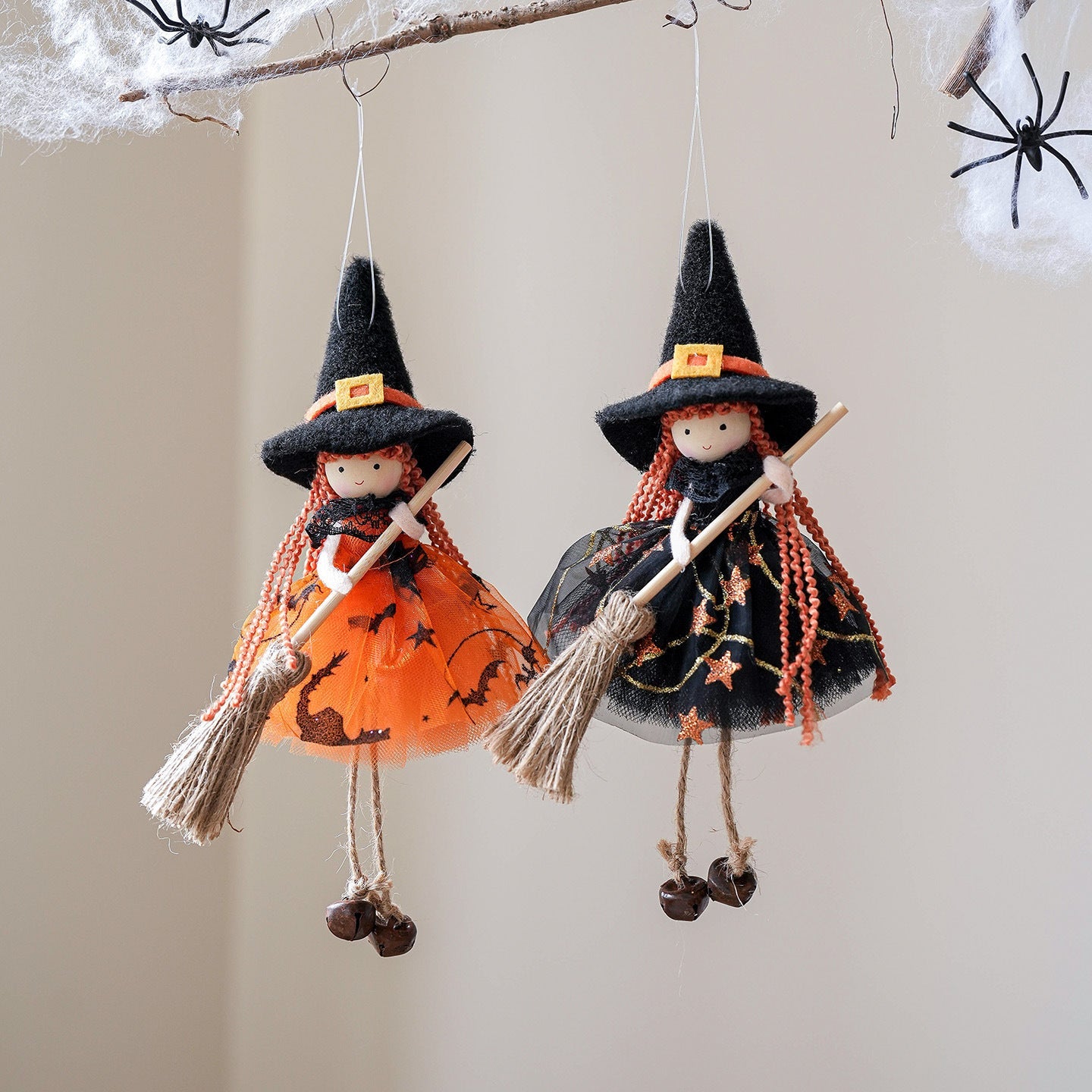 Halloween Mesh Broom Girl Angel Christmas Tree Pendant Bests Sale