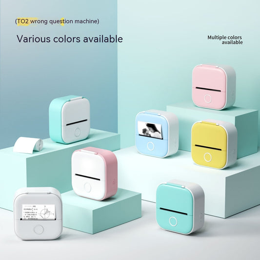 Portable Mini Thermal Label Printer Home Photo Printer Student Wrong Question Printer Bluetooth-compatible Mini Label Printer Price Tag Coffee Jasper
