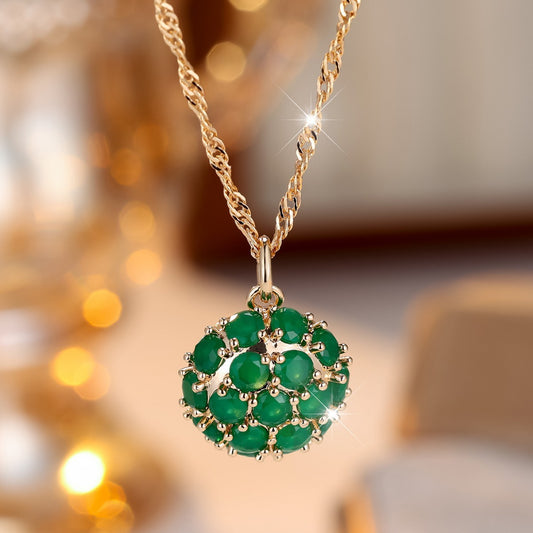 Hot Sale In Europe And America Exquisite Round Emerald Full Diamond Necklace - Bests Sale