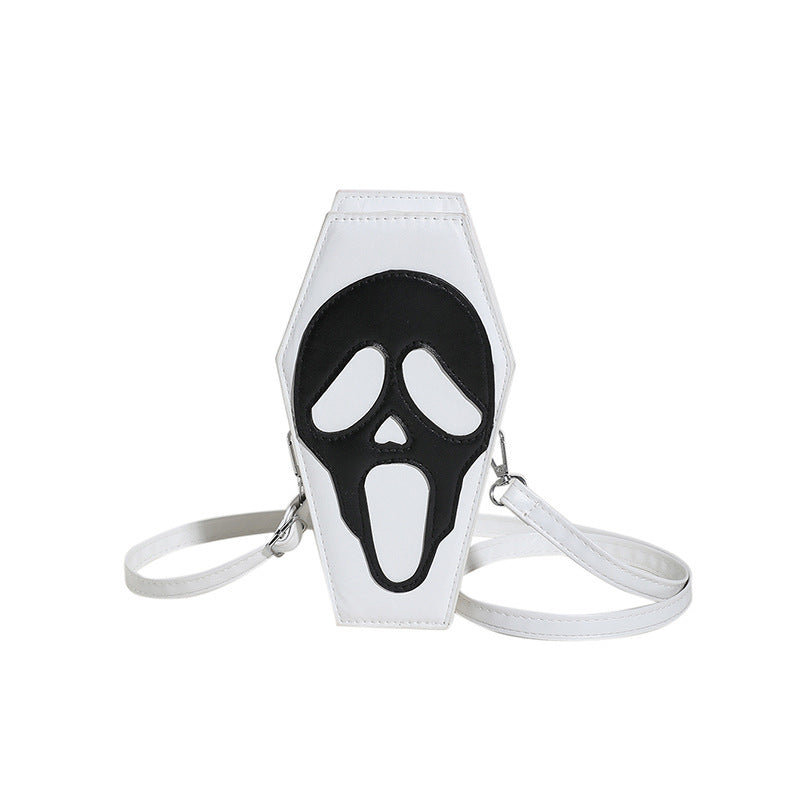 Halloween Coffin-shape Shoulder Bag Gothic Ghost Spider Web Messenger Crossbody Bag Kids Personality Phone Bag For Women Bests Sale