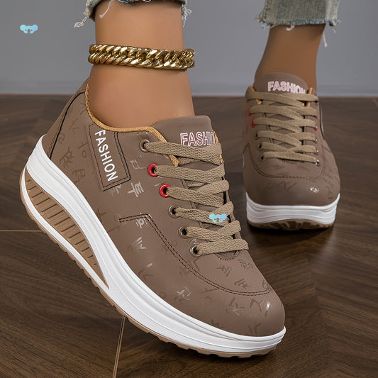 Casual Comfortable Low Top Platform Sneakers - Bests Sale