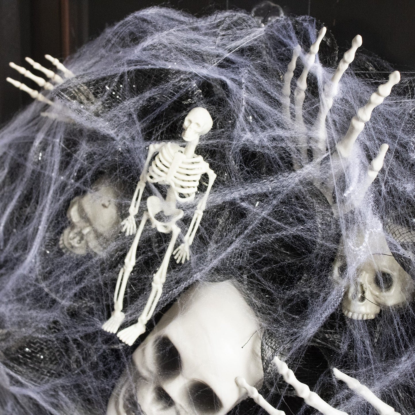 Halloween Black Mesh Skull Garland Party Layout Props Coffee Jasper