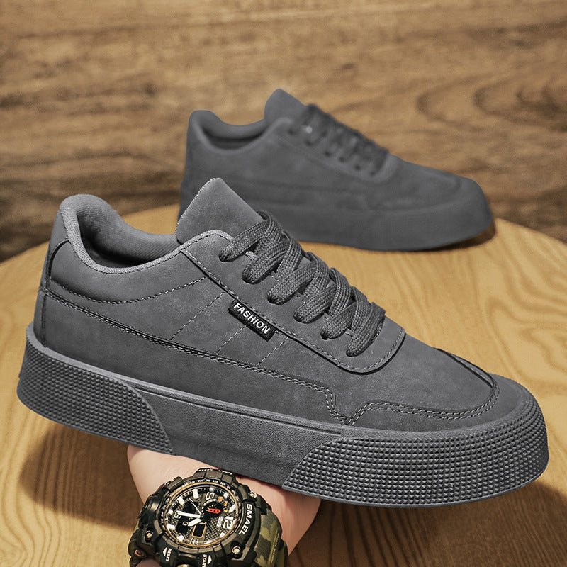 Casual Board Flat Shoes Men Breathable Thick-soled Lace-up Sneakers For Walking Running - Bests Sale