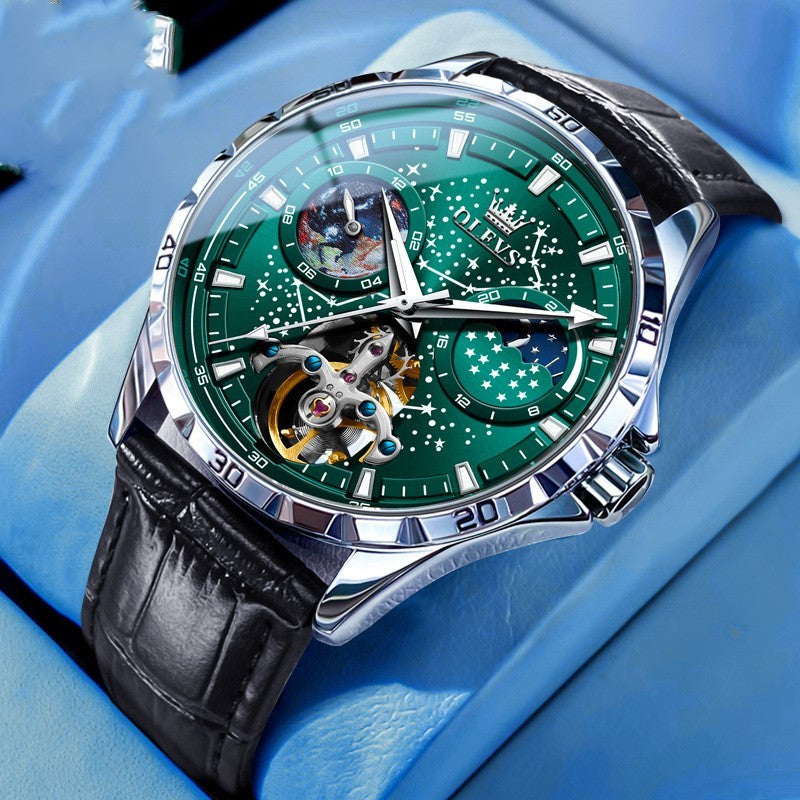 Fashion Starry Sky Mechanical Watch Business Hollow Waterproof Men - Bests Sale