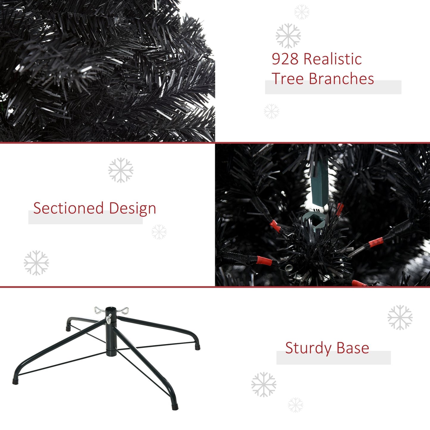 6ft Artificial Christmas Tree Unlit Douglas Fir With Realistic Branch Tips, Black Halloween Style - Bests Sale