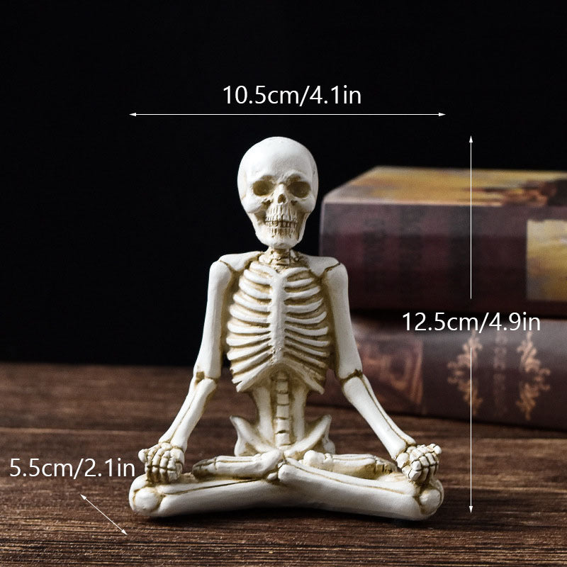 Halloween Horror Desktop Decoration Resin Ornaments Feature Modeling Yoga Skull Skeleton Bests Sale