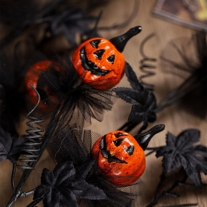 Halloween Decorations Black Horror Pumpkin Twig Cutting Bouquet Coffee Jasper