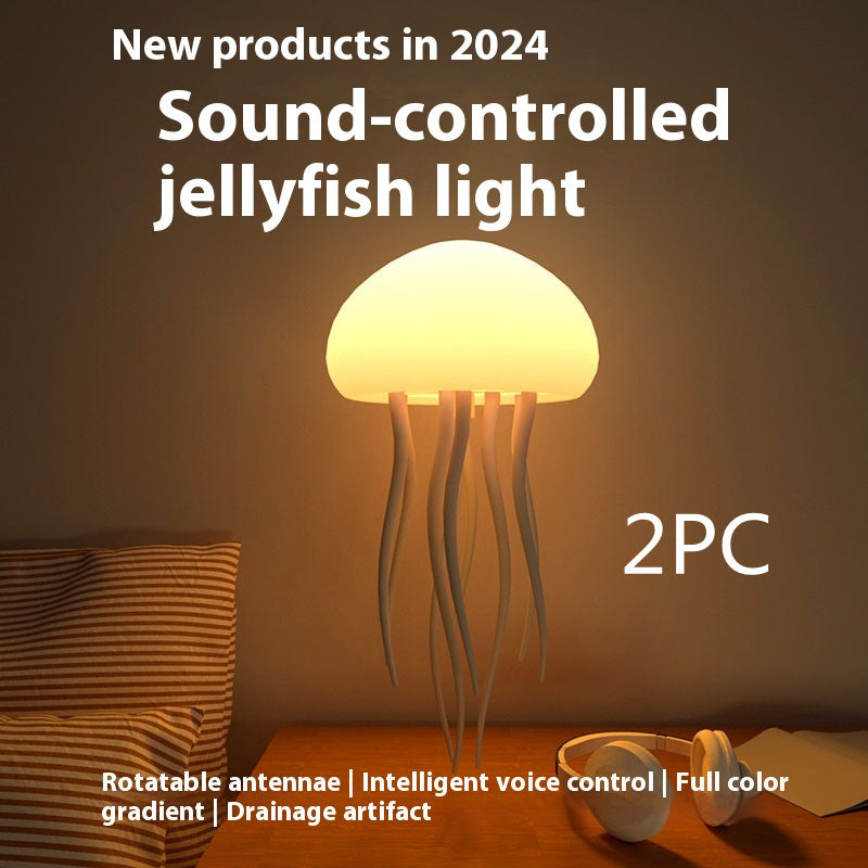 Jellyfish Mood Lamp LED Jellyfish Night Light Portable Jellyfish Lamp Jellyfish Decorations Smart Table Lamp For Bedside Desk Coffee Jasper