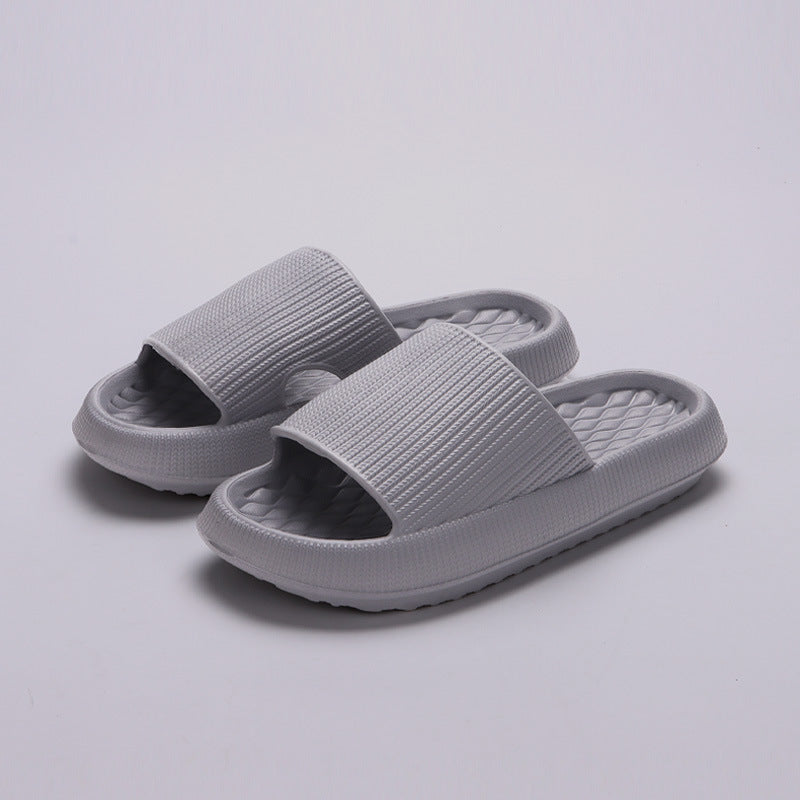 Summer EVA Slippers Solid Color Rhombus Stripe Anti-slip Slippers New Women's Home Shoes - Bests Sale