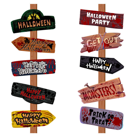Creative Printing Halloween Decoration Props Paper Signs Coffee Jasper