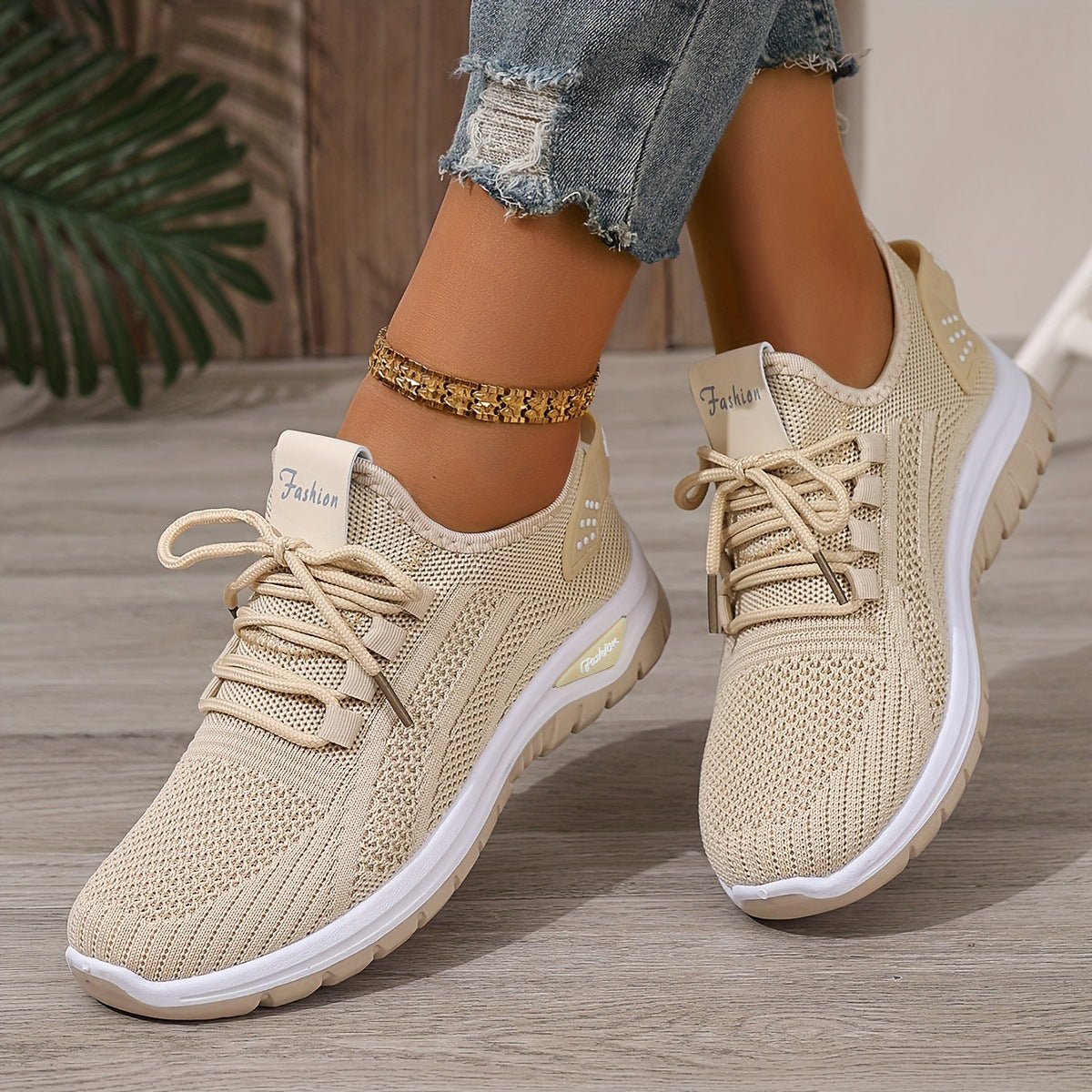 Flying Woven Shoes Women's Fashion Casual Mesh Sneaker - Bests Sale