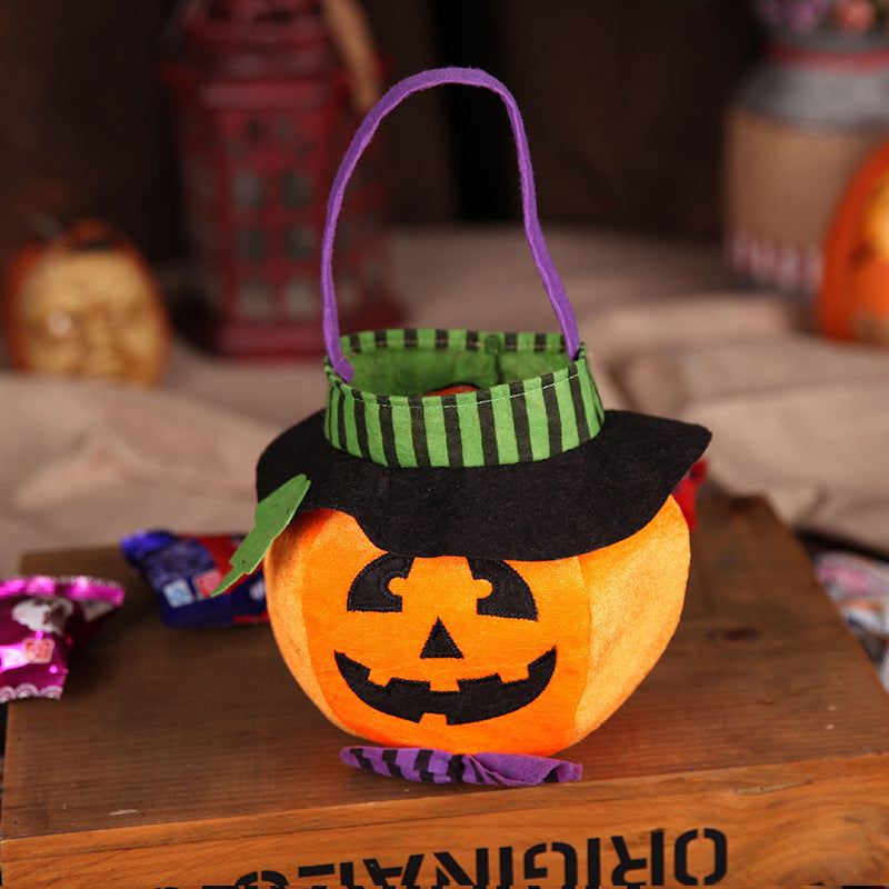Cute Halloween Candy Bag Halloween Pumpkin Pattern Portable Handbag Cosplay Props Gift Basket Kids Gifts Bests Sale