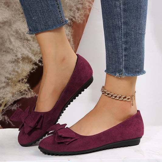 Fashion Bowknot Flats Shoes Casual Round Toe Loafers Cozy Shoes For Women - Bests Sale