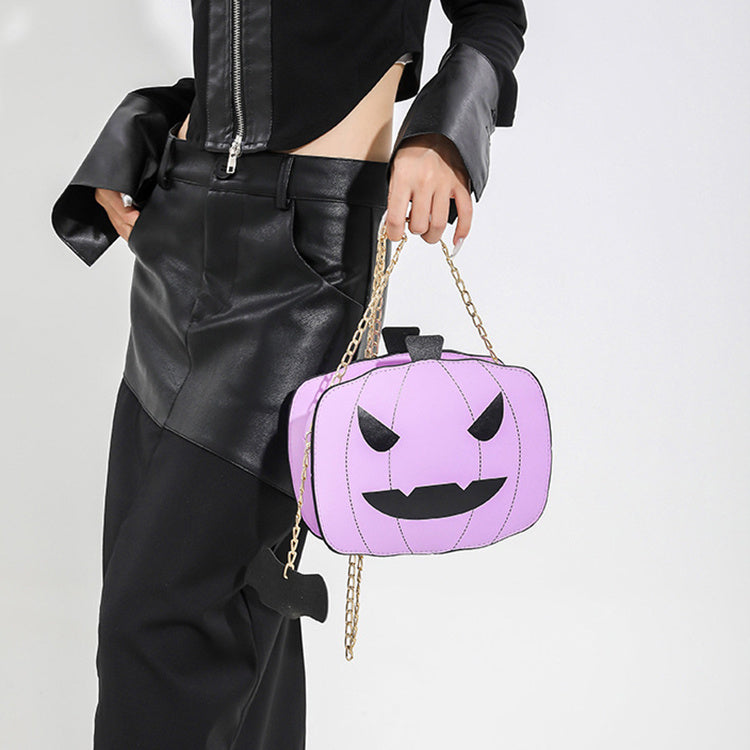 Halloween Cartoon Pumpkin Shoulder Bag For Girls Personality Funny Creative Chain Crossbody Bags Women Bests Sale