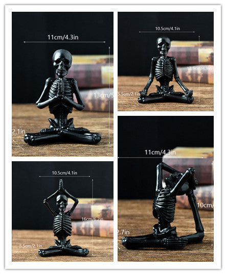 Halloween Horror Desktop Decoration Resin Ornaments Feature Modeling Yoga Skull Skeleton Bests Sale