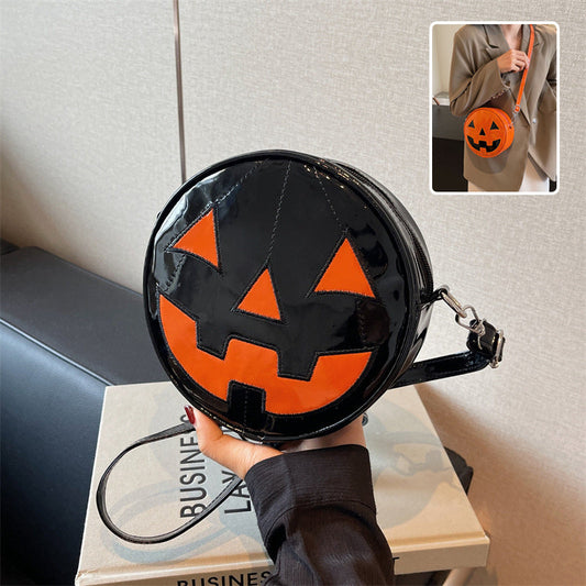 Halloween Pumpkin Small Round Bag Girls Funny Cute Shoulder Bag Personality Creative Messenger Crossbody Bags For Women Bests Sale