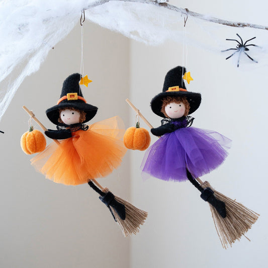 Halloween Decoration Broom Girl Angel Pendant Bests Sale