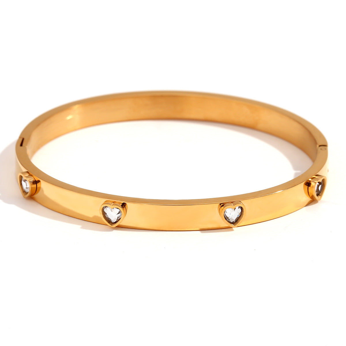 Fashion Special-interest Stainless Steel Micro-inlaid Peach Heart Bracelet For Women - Bests Sale