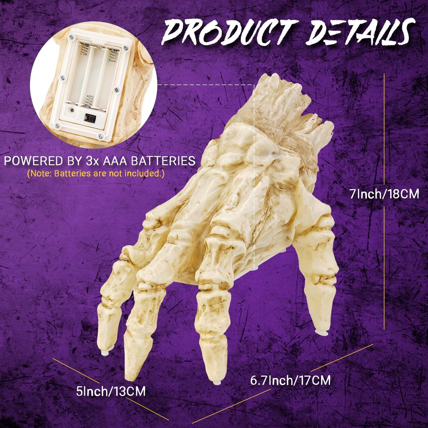 Halloween Electric Luminous Crawling Hand Animated Decoration Induction Luminous Decoration Zombie Hand With Spooky Sound - Bests Sale