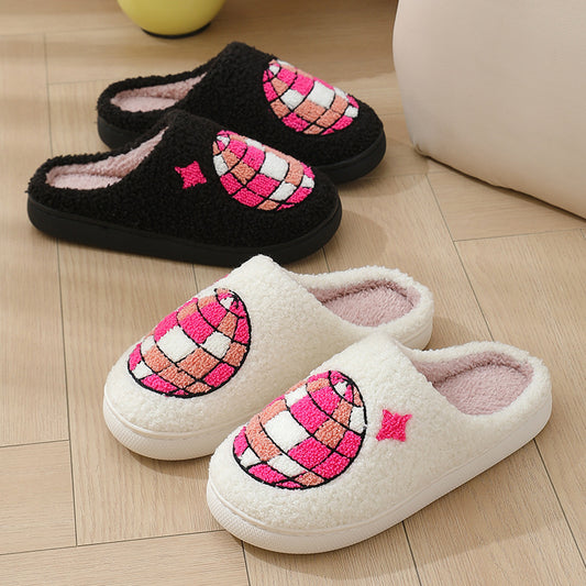 Comfortable Home Warm Cartoon Embroidered Balloon Cotton Slippers - Bests Sale