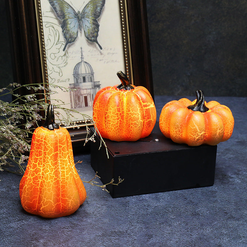 New Halloween Pumpkin Lantern Simulation Pumpkin LED Candle Lamp Resin Luminous Pumpkin Bests Sale