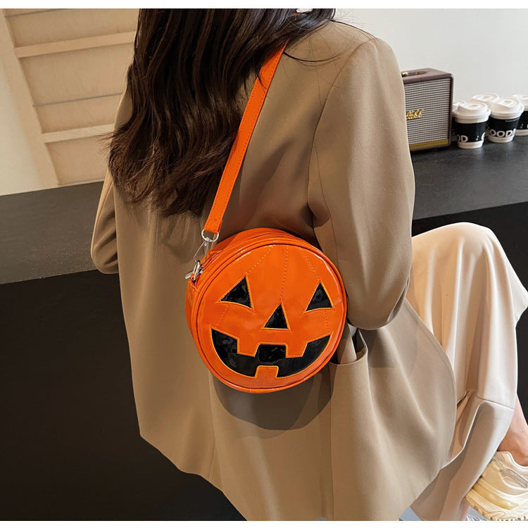 Halloween Pumpkin Small Round Bag Girls Funny Cute Shoulder Bag Personality Creative Messenger Crossbody Bags For Women Bests Sale