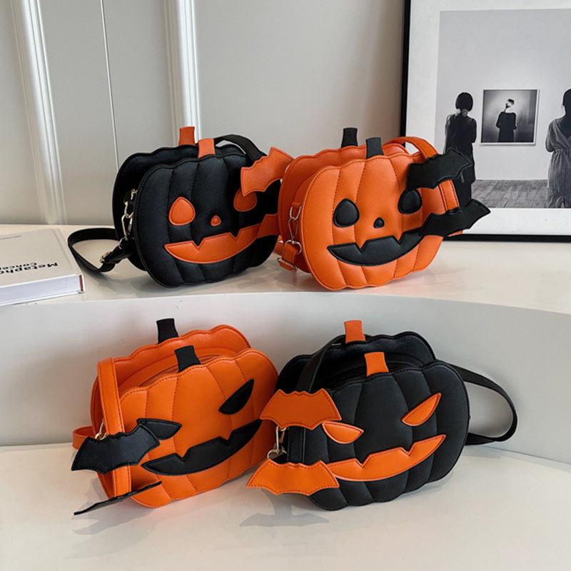 2023 Halloween Bags Funny Pumpkin Cartoon Shoulder Crossbody Bag With Bat Personalized Creative Female Bag Bests Sale