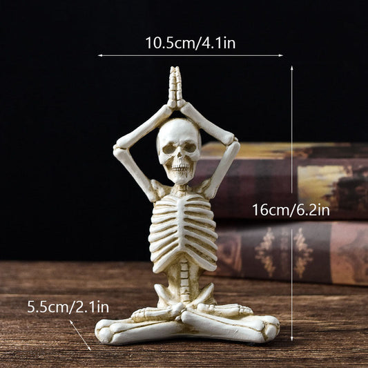 Halloween Horror Desktop Decoration Resin Ornaments Feature Modeling Yoga Skull Skeleton Bests Sale