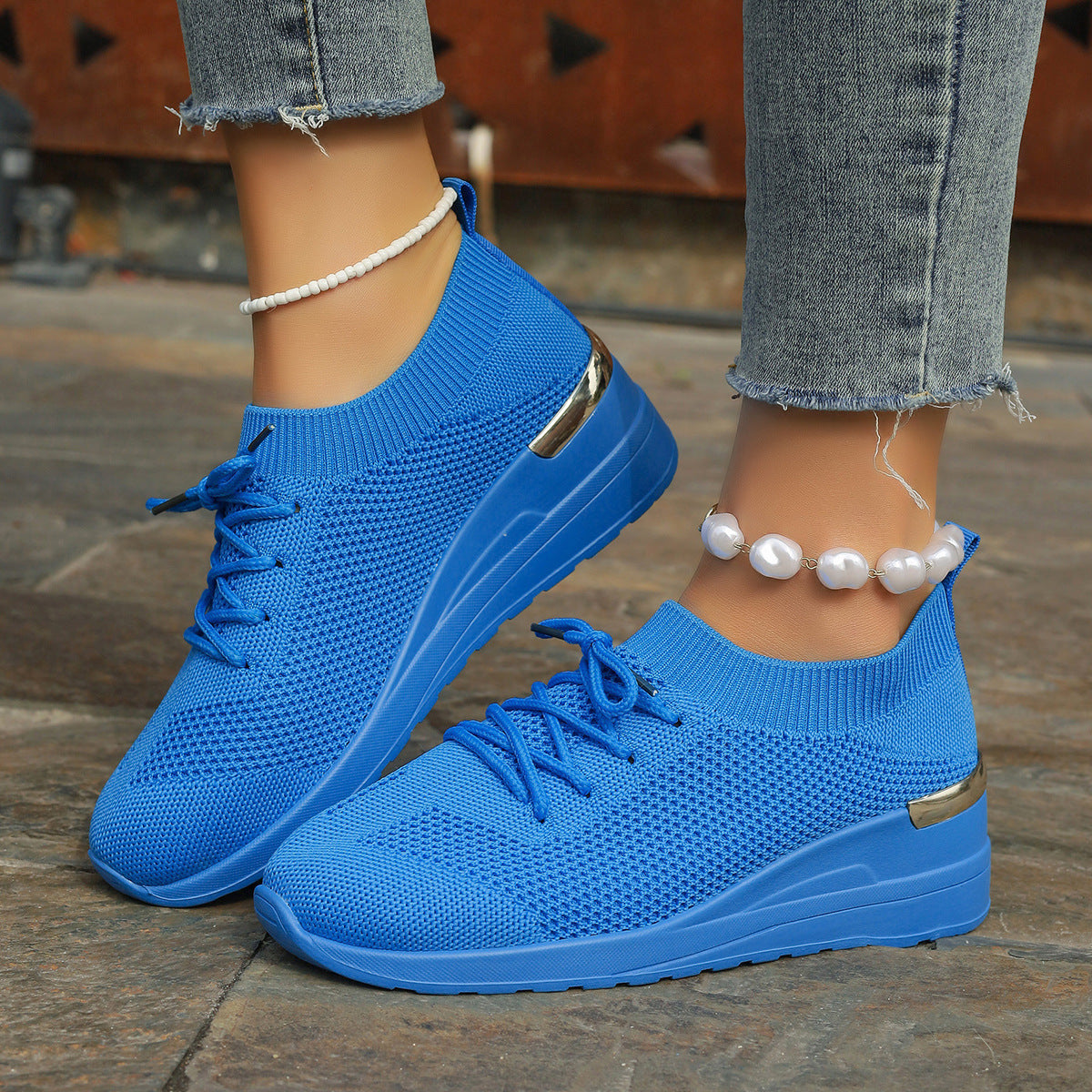 Round Head Leisure Front Lace-up Platform Shoes - Bests Sale