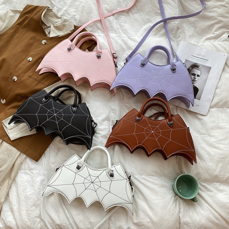 Halloween Spider Web Shape Shoulder Bags Personality Batgirl Tide Pu Handbags Fashoin Messenger Crossbody Bag - Bests Sale