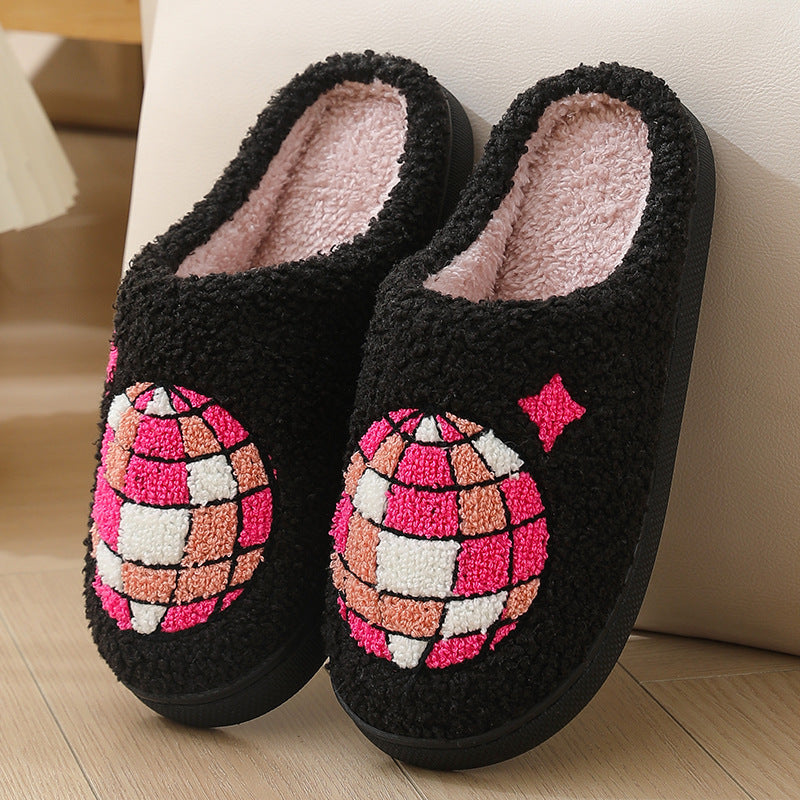 Comfortable Home Warm Cartoon Embroidered Balloon Cotton Slippers - Bests Sale