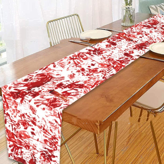 Halloween Horror Bloody Hand Printed Tablecloth Decoration Coffee Jasper
