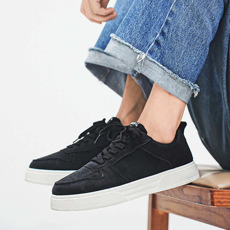 Men's Lace-up Flat Shoes Fashion Casual Round-toe Walking And Jogging Shoes Sneakers - Bests Sale