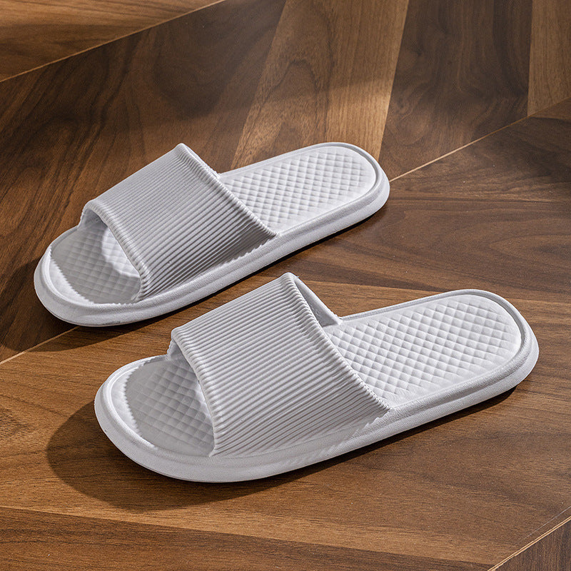 Summer Slipper Indoor House Shoes For Men Women Couples Solid Color Rhombus Striped Non-slip Bathroom Slippers - Bests Sale