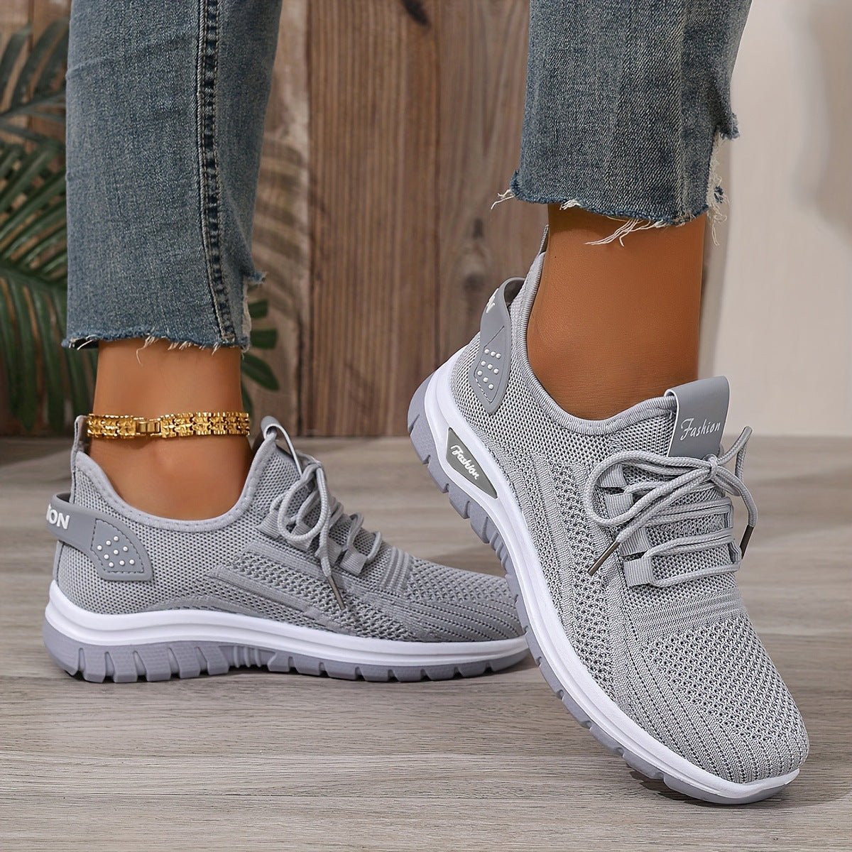 Flying Woven Shoes Women's Fashion Casual Mesh Sneaker - Bests Sale