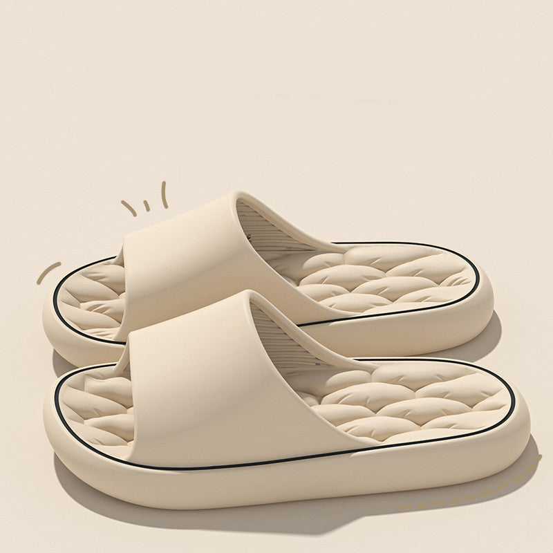 Non-slip Design Bathroom Slippers Home Summer Thick Sole Floor Bedroom House Shoes For Women Men - Bests Sale