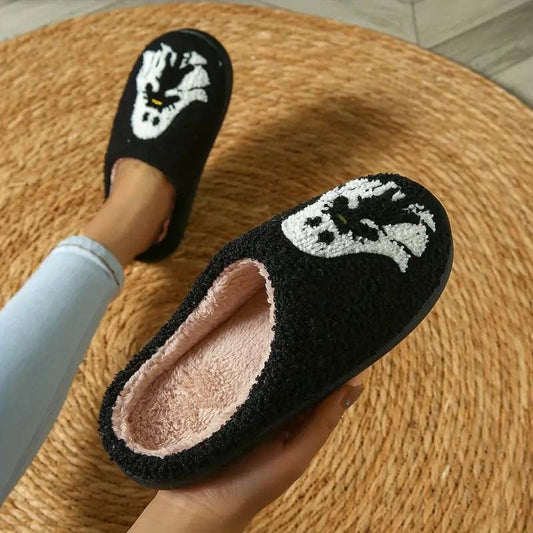 Cartoon Non-slip Ghost Towel Embroidery Closed-toe Slippers Bests Sale
