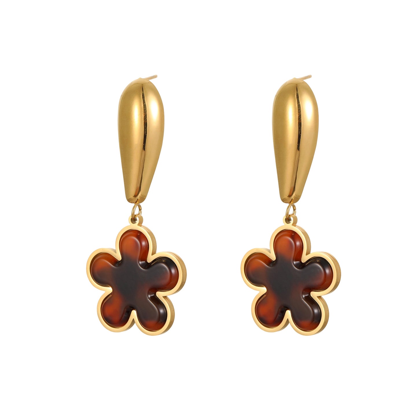 Tortoiseshell Resin Hawksbill Color Earrings - Bests Sale