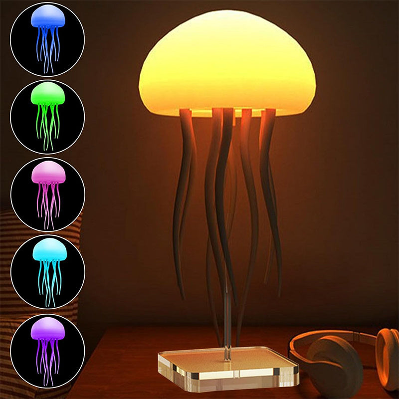 Jellyfish Mood Lamp LED Jellyfish Night Light Portable Jellyfish Lamp Jellyfish Decorations Smart Table Lamp For Bedside Desk Coffee Jasper