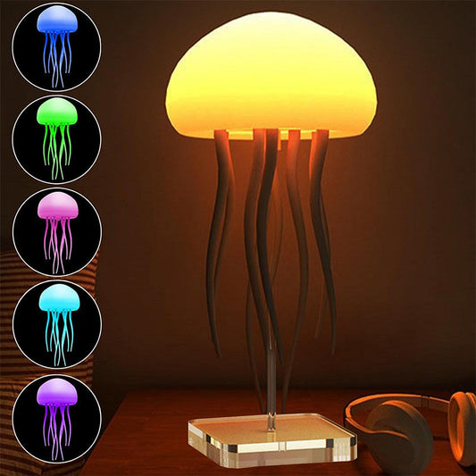Jellyfish Mood Lamp LED Jellyfish Night Light Portable Jellyfish Lamp Jellyfish Decorations Smart Table Lamp For Bedside Desk Coffee Jasper