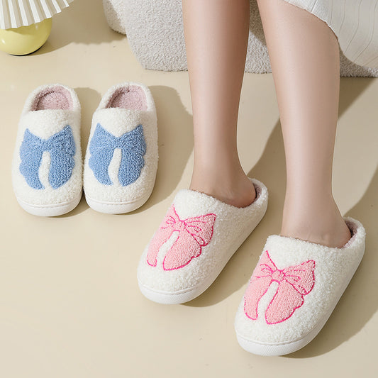 Cute Cartoon Bow Knot Cotton Slippers - Bests Sale