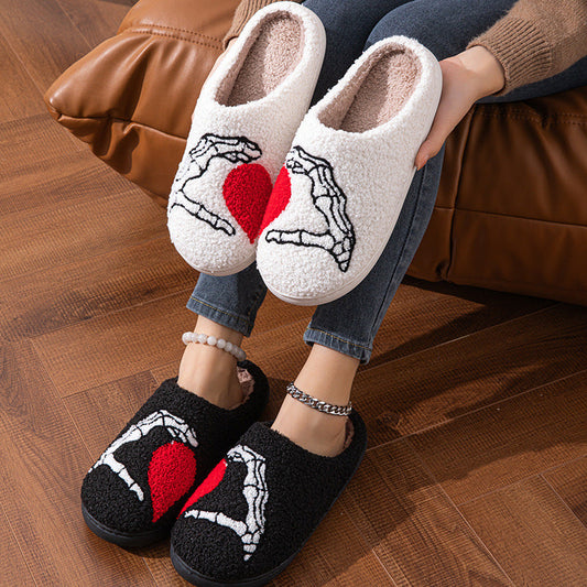 Love Black Hand Home Thickened Cotton Slippers Bests Sale