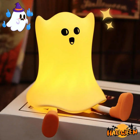 Halloween Silicone Ghost Shaped Bedside Lamp With Touch Control Soft Glow For Water-resistant Decoration Bests Sale