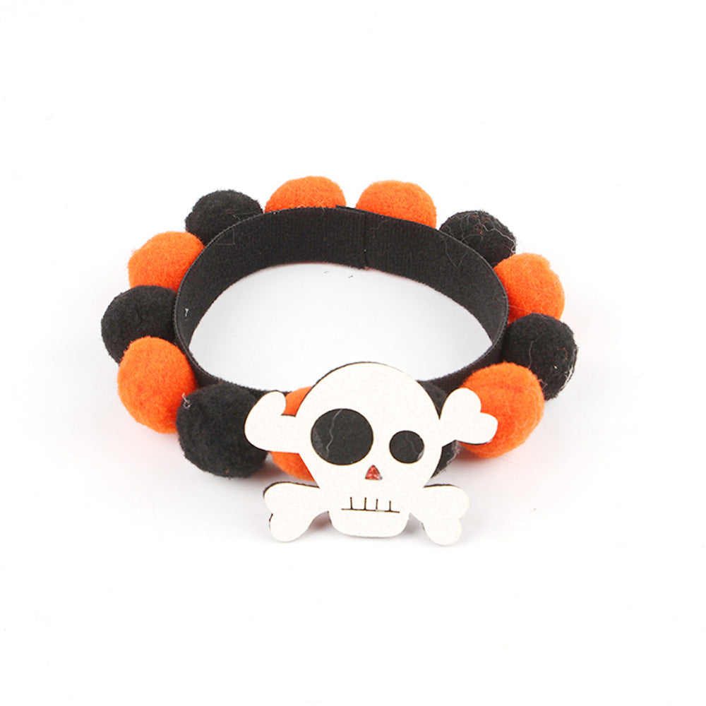 Halloween Pet Fur Ball Collar Pumpkin Accessories Bests Sale