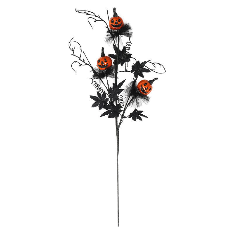 Halloween Decorations Black Horror Pumpkin Twig Cutting Bouquet Coffee Jasper