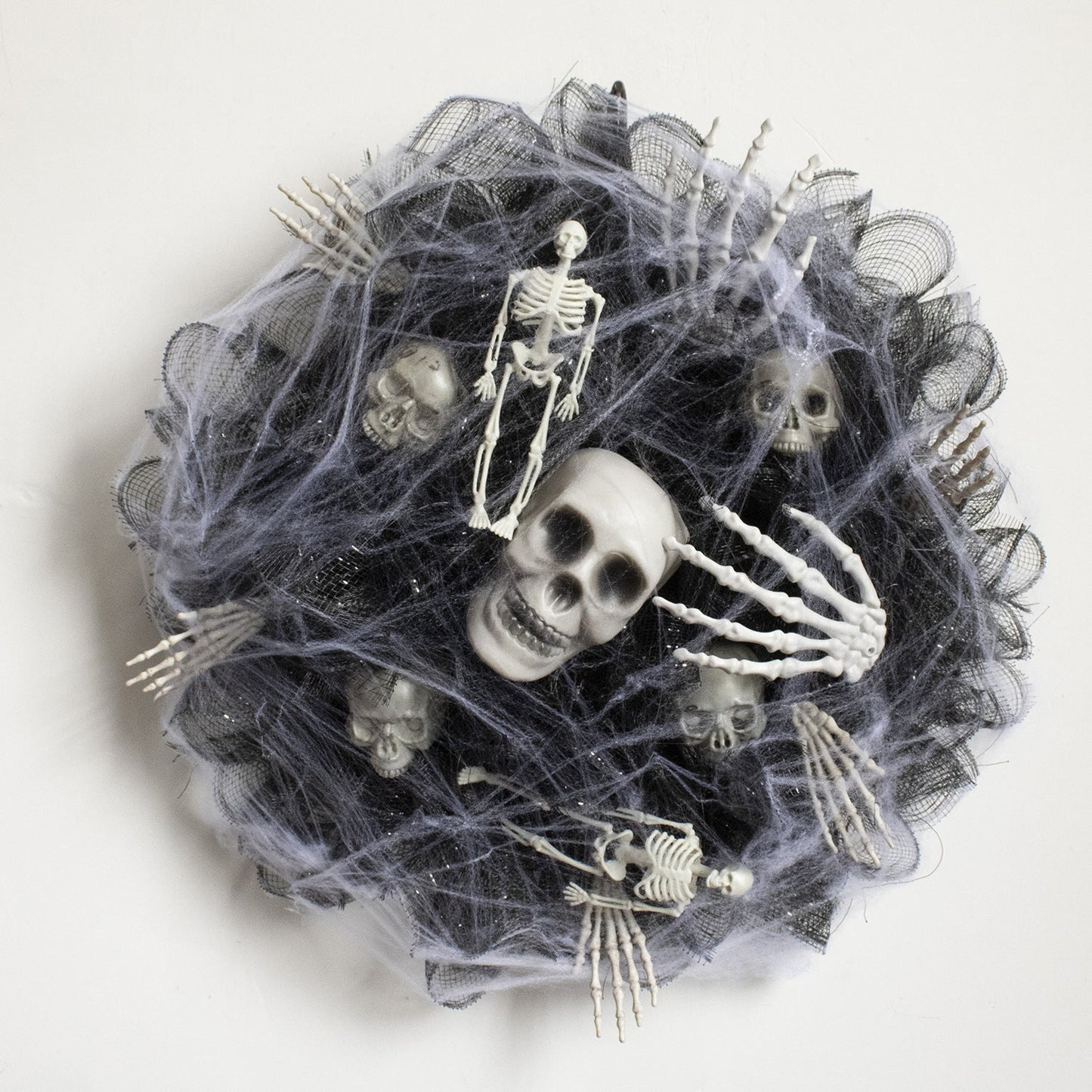 Halloween Black Mesh Skull Garland Party Layout Props Coffee Jasper