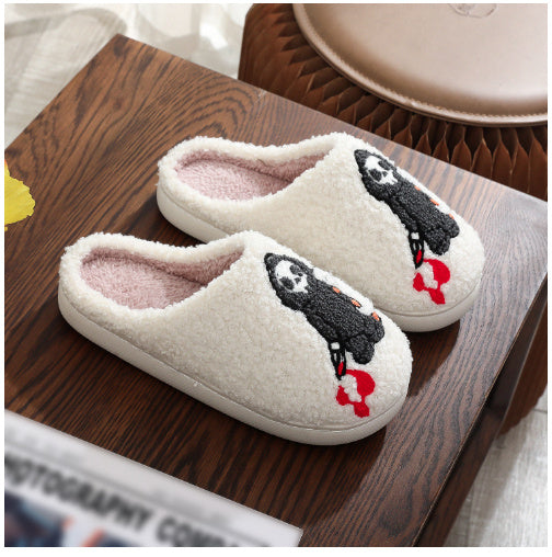 Halloween Funny Spider Ghost Scary Flat Indoor House Shoes For Women Men Soft Plush Cozy Horror Halloween Gifts Bests Sale
