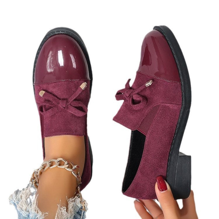 Women's Bowknot Chunky Heel One Pedal Loafer - Bests Sale