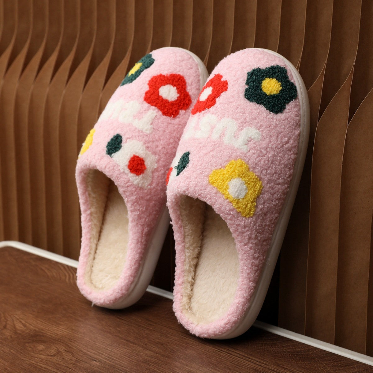 Lady's Flower Slippers Indoor Soft Bottom Cotton Slippers - Bests Sale